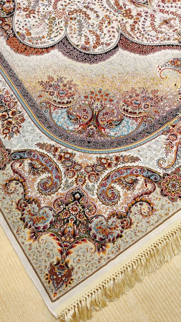 Luxury Iranian Beige & Havana Rug – (pre_Owend) like New