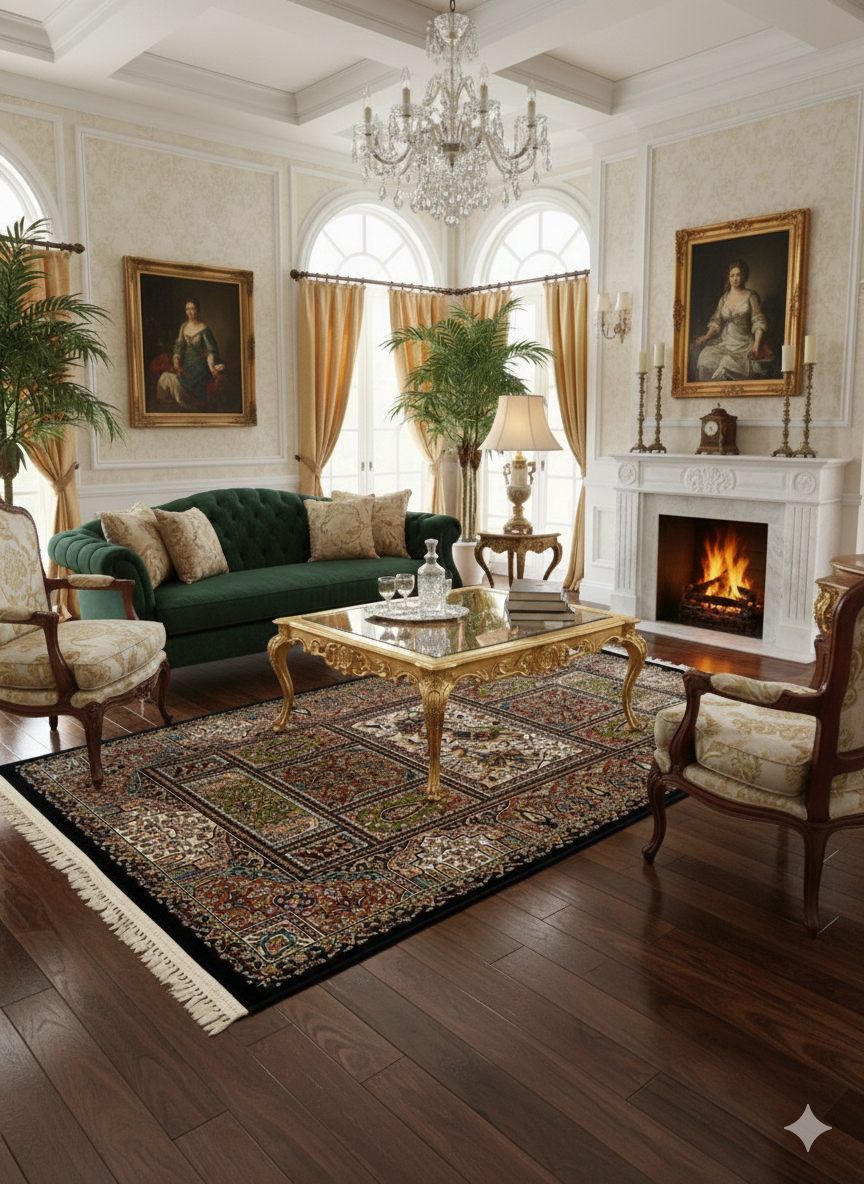 Iranian Wool-on-Silk Rug - like New