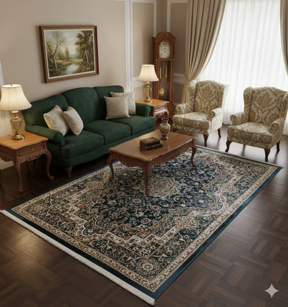 Pre-owned Luxury Isfahan Silk Rug - like new