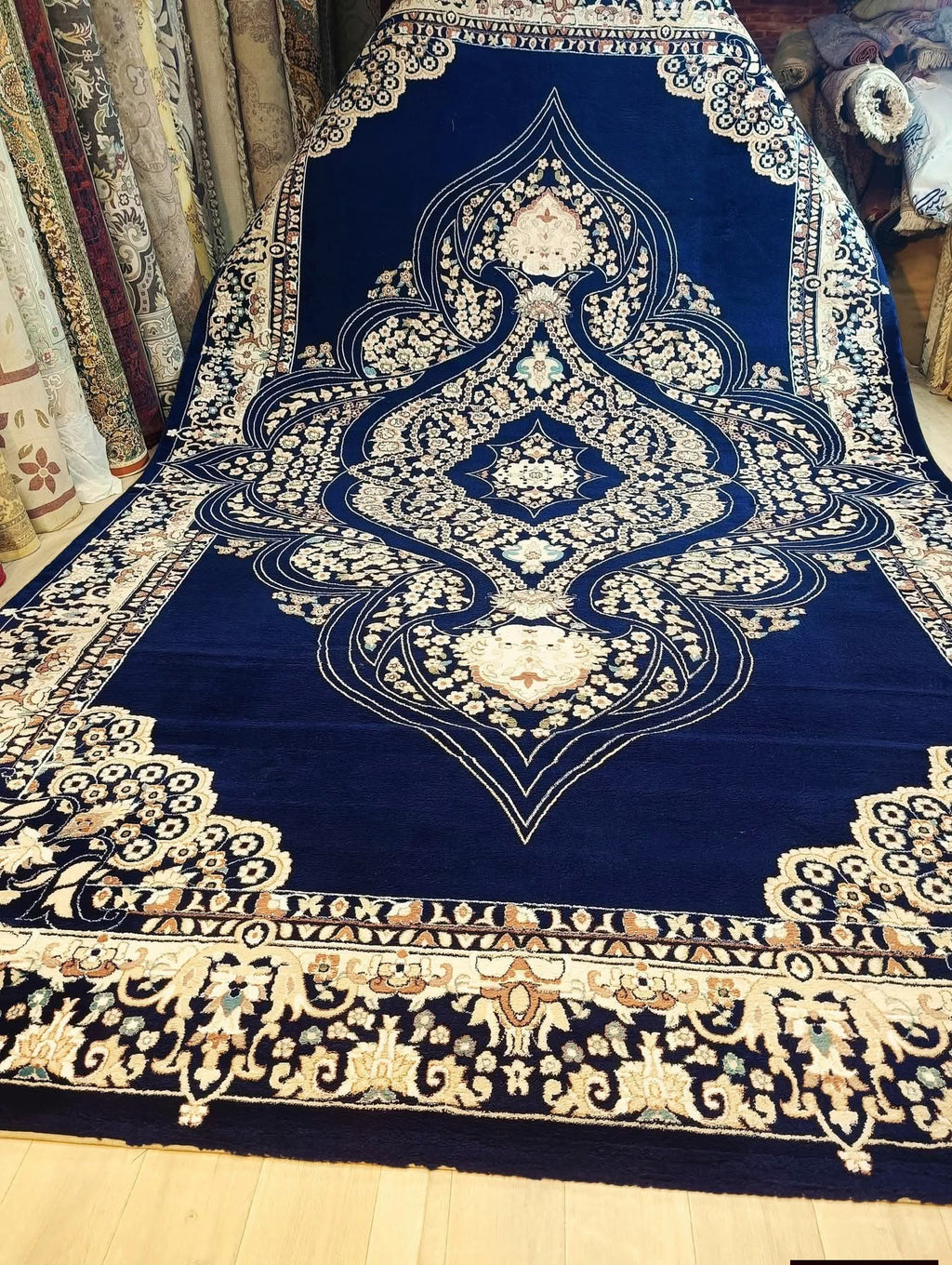 Royal Navy Wool Rug – Extra Thick, Like New