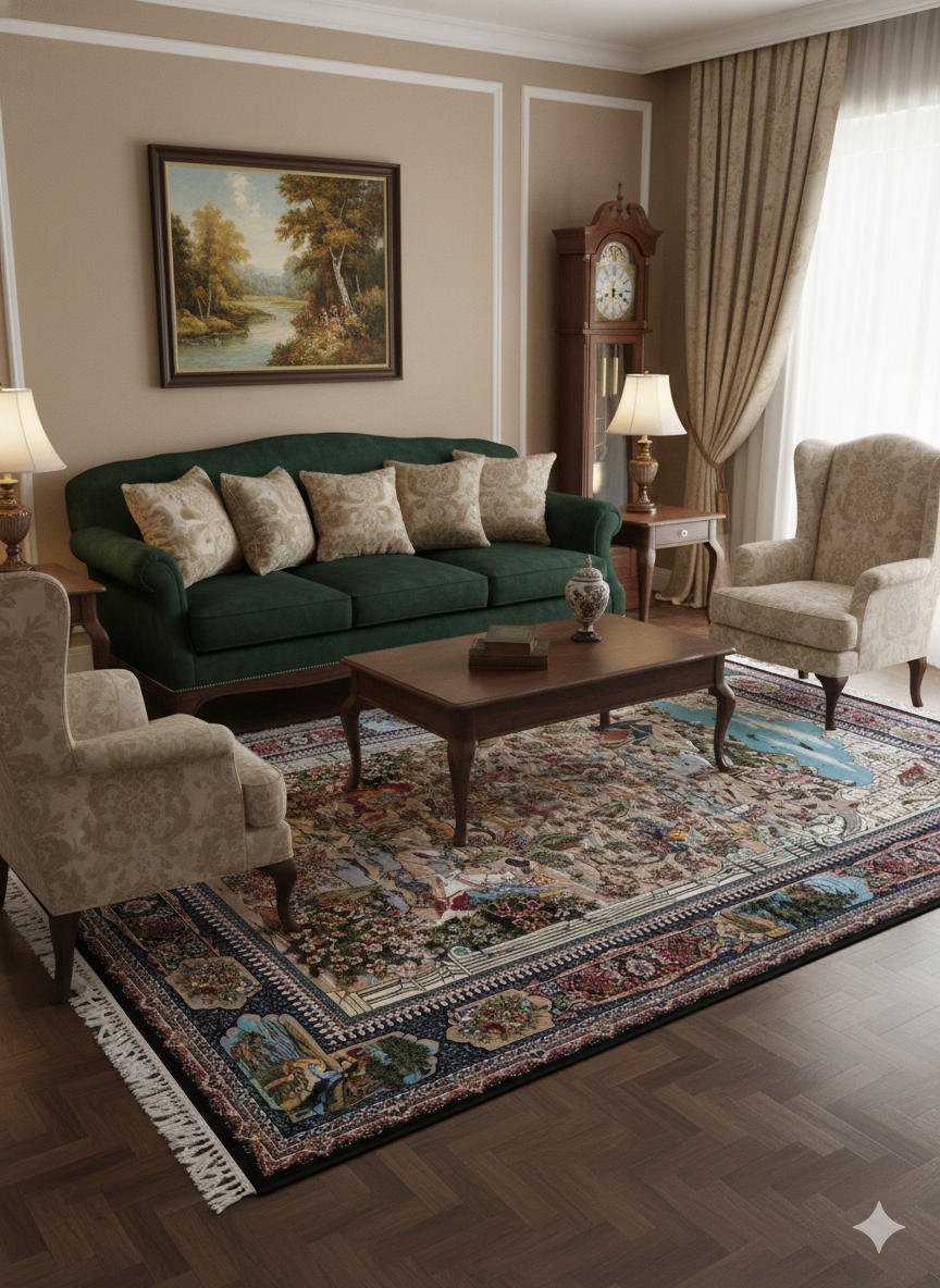 Pre-owned Iranian Pure Silk Rug - like New